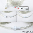 33ft LED Rope Lights, 110V 2 Wire Connectable Christmas Rope Lights Outdoor,240 LED Waterproof Indoor Outdoor White Rope Lights for Outside, Deck, Patio, Pool, Landscape Lighting (Daylight White)