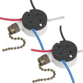 2PS Ceiling Fan Switch Zing Ear ZE-208s E89885 3 Speed 4 Wire Pull Chain Switch Fan Light Switches Replacement Part with 4 Pre-Installed Wires(Bronze Chain)