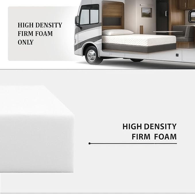 Foamma 7" x 39" x 75" Truck, Camper, RV High Density Foam Bunk Mattress Replacement, Made in USA, Comfortable, Travel Trailer, CertiPUR-US Certified, Cover Not Included
