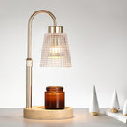 Gold Candle Warmer Lamp with Timer and Dimmer,Fragrance Electric Wax Melt Warmer with 2 Bulbs,Scented Jar Lamp,Mother's Day/Birthday/Christmas Gifts for Mom/Wife,Home Decor,Adjustable Height