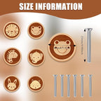 6 Pack Dinosaur Dresser Knobs 40MM/1.57" Wooden Animal Cabinet Knobs for Nursery Room Kids Drawer Pull Handles with Screws