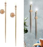Candle Sconces Long Wall Candle Holder - Set of 2 Gold Long Wall Candle Sconce Retro Chic Wall Sconces Candle Holder Decoration for Dining Room, Living Room, Office, Bathroom