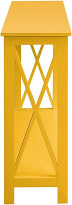 Convenience Concepts Oxford Console Table 39.5" - Sofa Table with Storage Shelf, Transitional Entryway Hall Table for Living Room and Bedroom, Display Foyer Table, Yellow