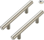 JOY DECOR 20 Pack Cabinet Handles, Brushed Nickel Cabinet Pulls, 3 in Hole Center Kitchen Cabinet Handles, Stainless Steel T Bar Handles for Dresser Drawers