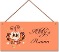 Personalized Signs Cute Butterfly Sign For Kids Room Custom Name Door Wall Art Decor Little Man Cave Floral Nursery Cartton Art Plate For Boys Room Girls Bedroom
