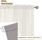 Aiyufeng Ivory Kitchen Sheer Curtains 63 inch Length 2 Panels, Rod Pocket Light Weight Soft Curtain Sheers, Voile Sheer Drapes for Basement Kitchen or Small Window Curtains, Each is 40W x 63L