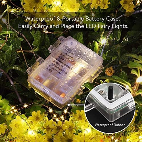 String Lights,LED Copper Wire Lights, Each Set 33ft/10M 100LEDs and 8 Remote Control.AA Battery Powered,Decor Rope Lights for Holiday,Wedding, Parties.（Multicolour）