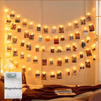 50 LED Photo Clip Fairy Lights LED Twinkle Lights Starry Lights for Home Bedroom Halloween Thanksgiving Christmas Party Wedding Decor - Warm White