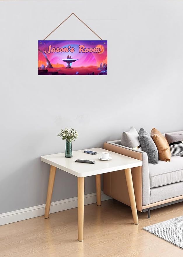 Personalized Universe Sign Science Fiction Themed For Kids Room Door Art Décor for Little Man Cave,Custom Name Starry Sky Wall Decor Decorative Plate for Boys Room Girls Bedroom