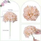 AVIVIHO 10pcs Hydrangea Artificial Flowers Champagne Fake Hydrangeas Flowers with Stems Full Fluffy, Realistic Silk Hydrangea for Table Centerpieces, Wedding,Party,Home Decor