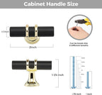 5 Pack Black&Gold Cabinet Knobs - Kitchen Cabinet Knobs Pulls for Kitchen Drawer Stainless Steel Dresser Hardware for Closet Hardware 2in Length Single Hole