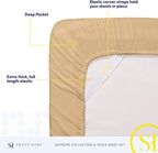 Twin XL Sheets - Breathable Luxury Sheets with Full Elastic & Secure Corner Straps Built In - 1800 Supreme Collection Extra Soft Deep Pocket Bedding Set, Sheet Set, Twin XL, Camel