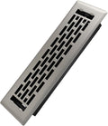2x10 Inches Heavy Duty Walkable Floor Register - Easy Adjust Air Supply Lever Decorative Floor Vent Covers - Boston Design Vent Covers for Home - Satin Nickel
