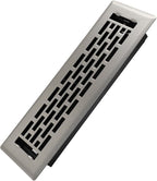 2x10 Inches Heavy Duty Walkable Floor Register - Easy Adjust Air Supply Lever Decorative Floor Vent Covers - Boston Design Vent Covers for Home - Satin Nickel