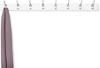 Amazon Basics Wall Mounted Modern Coat Rack with Versatile Storage Hooks, Rectangular, 8-Hook, White
