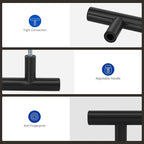 LONTAN 20 Pack Black Knobs for Cabinets and Drawers Kitchen Cabinet Knobs for Dresser Bathroom Modern T Bar Furniture Black Hardware,Stainless Steel