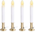 4-Pack Electric Christmas Window Candle Lights Dusk to Dawn with Shatterproof Plastic LED Bulbs, Plug-in Corded Window Candle Lamps, Auto On/Off Light Sensor, 4 Suction Cups Included, Warm White