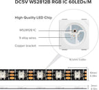 SEZO WS2812B ECO LED Strip Light 16.4FT/5M 60Pixels/m 300Pixels Individually Addressable Programmable 5050SMD Digital RGB Alloy Wires Flexible Dream Color IP65 Waterproof PCB Black DC5V