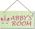Personalized Signs Unicorn Sign, Custom Name Signs for Kids Room, Unicorn Rainbow Wall Decor for Girls Bedroom, Birthday Party, Bathroom, Playroom