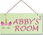 Personalized Signs Unicorn Sign, Custom Name Signs for Kids Room, Unicorn Rainbow Wall Decor for Girls Bedroom, Birthday Party, Bathroom, Playroom