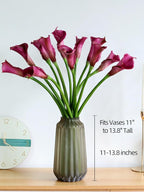 grtefhu 12 Piece 26" Purple Calla Lily Artificial Flowers,Real Touch Long Stem Faux Calla Lillies for Tall Vases,Indoor Wedding Office Home Decor