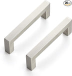 Ravinte 20 Pack 4 Inch Square Cabinet Handles - Satin Nickel & Brushed Nickel Drawer Pulls - Kitchen Cabinet Hardware