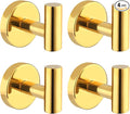 Bathroom Robe Towel Hooks Wall Hook Holder Heavy Duty Door Hanger Towel Robe Clothes Cabinet Closet Sponges Hook for Bathroom Bedroom Kitchen Hotel Pool 4 Packs(Bright Gold)
