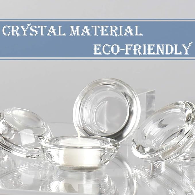 Clear Tealight Candle Holders - Set of 24, Round Chunky Glass Candle Holder, 3" Diameter - CH01