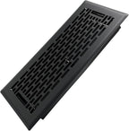 4x10 Inches Heavy Duty Walkable Floor Register - Easy Adjust Air Supply Lever Decorative Floor Vent Covers - Boston Design Vent Covers for Home - Matte Black