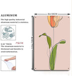 Metal Aluminum Signs Rose Flower Line Art Bedroom and Bathroom Wall Decoration 8x12inch Tin Sign