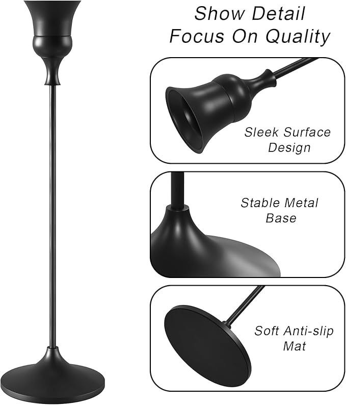 Candlestick Holders Black, 3 Packs Taper Candle Holder for Candlesticks, Candle Sticks Holder Decor for Home Decor