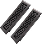 2x10 Inches 2 Pack Heavy Duty Walkable Floor Register - Easy Adjust Air Supply Lever Decorative Floor Vent Covers - Boston Design Vent Covers for Home - Oil Rubbed Bronze