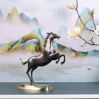 Brass Standing Horse Statue, Scandinavian Luxury Office Living Room Decor, Handmade Horse Figurines - For Desktop Coffee Table Shelves Entrance Tables Fireplaces Decor