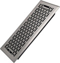 4x12 Inches Heavy Duty Walkable Floor Register - Easy Adjust Air Supply Lever Decorative Floor Vent Covers - Boston Design Vent Covers for Home - Satin Nickel