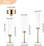 Nuptio Gold Candlestick Holder Tall Hurricane Candle Holder Set of 3 Taper Candle Holders Candle Stand Glass Cover Candlesticks Holders Table Centerpiece for Wedding Party Birthday Christmas Decor