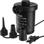 Air Pump for Inflatables: AC 110V Air Mattress Pump with 3 Nozzles - Quick-Fill Electric Inflator Deflator for Inflatable Pool Raft Bed Boat Floats Swimming Rings Yoga Balls