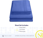 California King Sheet Sets - Breathable Luxury Sheets with Full Elastic & Secure Corner Straps Built In - 1800 Supreme Collection Deep Pocket Bedding Set, Sheet Set, California King, Royal Blue