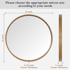 WallBeyond Round Wood Mirror 24" Circle Wall Mirror for Bathroom Round Wall Mirror for Wall Decor, Vanity, Entryway Living Room, Honey