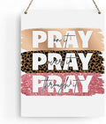 Inspirational Decor Pray On It Bible Verse Wall Art Christian Gifts for Women Scripture Wooden Hanging Sign for Modern Home Office Kids Room Bathroom Bedroom Wall Art Decoration 8 x 10 Inches