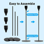 Black Candlestick Holder Set of 12 for Taper Candles, Decorative Candle Holders Bulk Candle Stick Holders Taper Candle Holders for Table Centerpiece Wedding Dinning Party Anniversary Home Decor