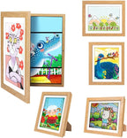 2-Pack Kids Artwork Frames - Changeable, Front Opening Holds 150, Children Art Projects, 10x12.5 Picture Frame for Display, With Storage (White)