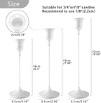 Candlestick Holders White, 9 Packs Taper Candle Holder for Candlesticks, Candle Sticks Holder Decor for Home Decor