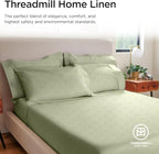 Threadmill Luxury Full Size Sheets for Full Size Mattress | 800 Thread Count Cotton Sheets | Jacquard Celine Sage Green | Better Than Egyptian Cotton| 4 Pc Bed Sheets | with Elasticized Deep Pocket