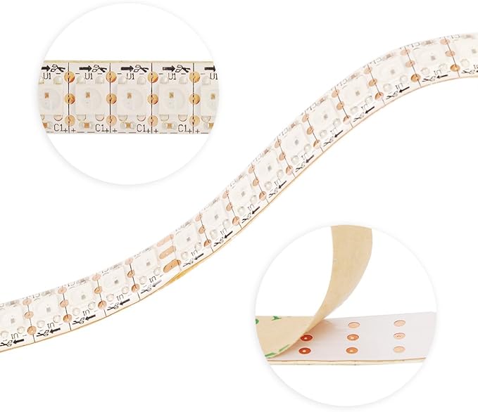 BTF-LIGHTING WS2812B IC RGB 5050SMD Pure Gold Individual Addressable LED Strip 3.28FT 144LED 144Pixel/m Flexible Full Color IP65 DC5V for DIY Chasing Color Project(No Adapter or Controller)