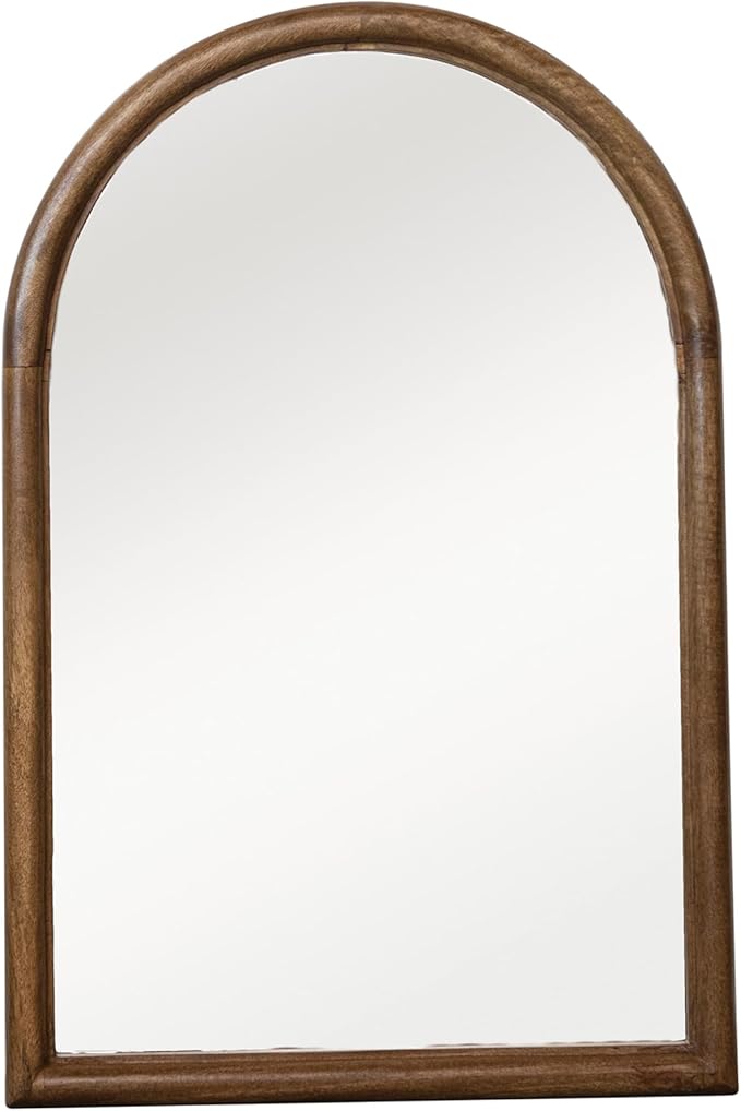 Creative Co-Op Arched Mango Wood Wall Mirror, Natural