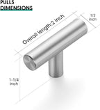 JOY DECOR 30 Pack 2 Inch Cabinet Pulls Kitchen Cabinet Handles with Single Hole Brushed Nickel Cabinet Hardware Stainless Steel Kitchen Drawer Pulls for Cabinets Cupboard,Wardrobe