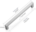 Ravinte 15 Pack 7-1/2 Inch Kitchen Square Cabinet Handles Satin Nickel Pulls Brushed Nickel Kitchen Cabinet Hardware Handles for Cupboard Drawer Pulls