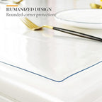 Deep Dream 1.5mm Clear Desk Cover Protector, 35×55 Inch Clear Desk Cover, Clear Desk Mat, Table Cover Tablecloth Protector Rectangle, Table Protector for Dining Room Table