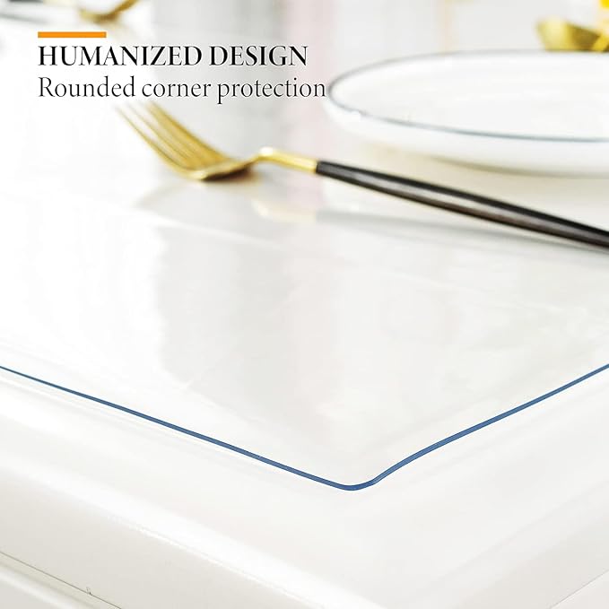 Deep Dream 1.5mm Clear Desk Cover Protector, 42×104 Inch Clear Desk Cover, Clear Desk Mat, Table Cover Tablecloth Protector Rectangle, Table Protector for Dining Room Table