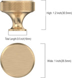 Asidrama 20 Pack Gold Kitchen Cabinet Knobs Knurled Dresser Knobs Drawer Knob Cabinet Hardware Aluminum Knob for Dresser Drawers